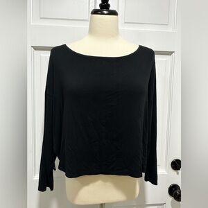 Eileen Fisher Black Jersey Knit Women's Blouse Size SP